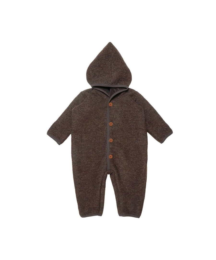 Huttelihut • POOH Babysuit Double Layer Wool Fleece dark brown