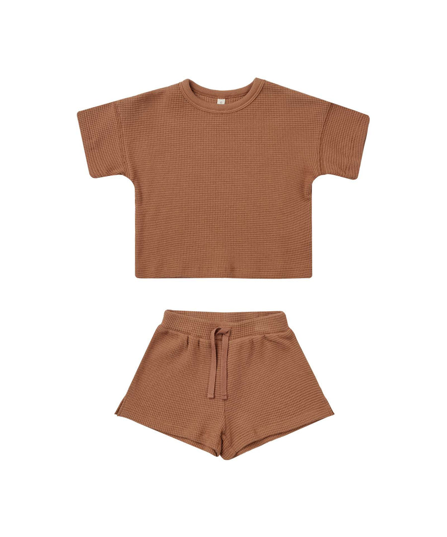 Quincy Mae • Waffle Short Set clay