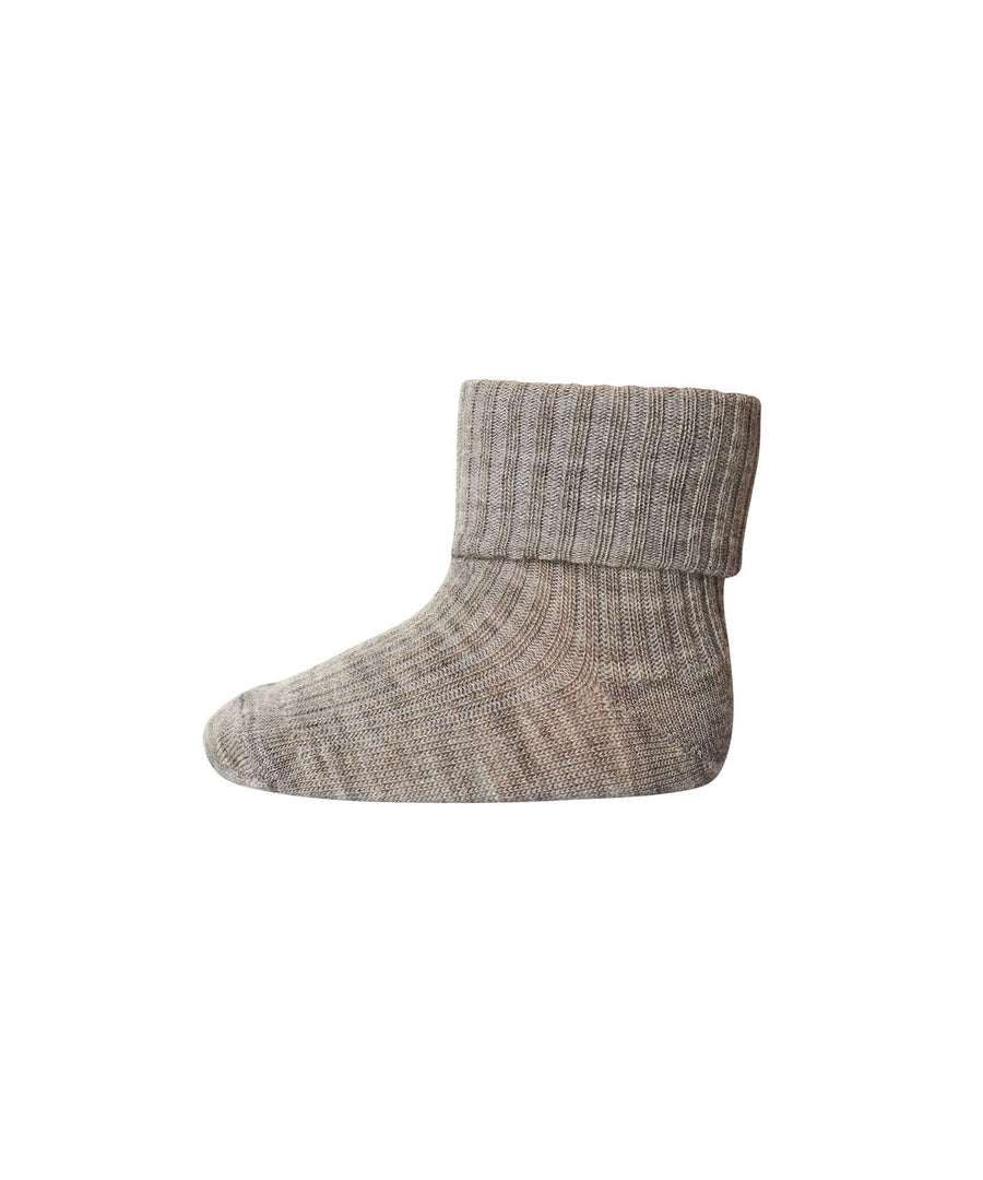 mp Denmark • Rib Socken Wolle light brown melange