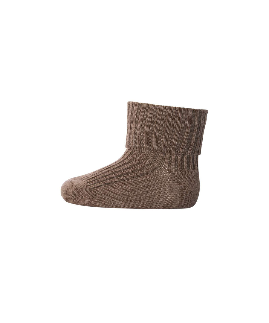 mp Denmark • Rib Socken Wolle dark brown sienna
