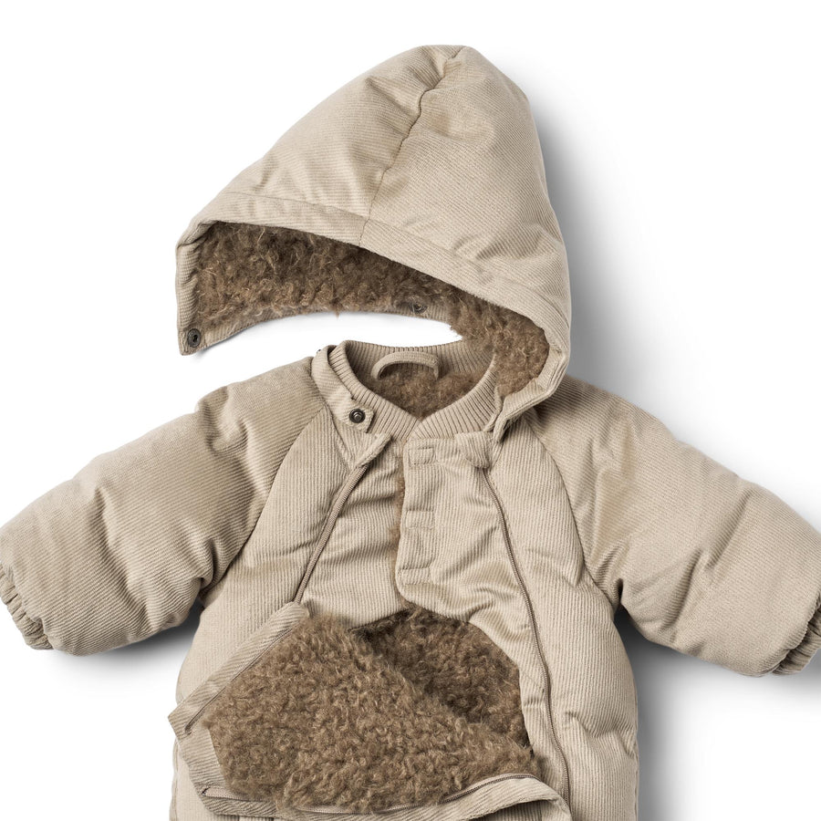 Wheat • Nallo Puffer Baby Overall grey stone
