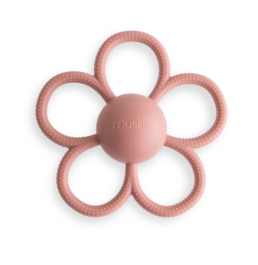 Mushie • Rassel Daisy Rattle Teether soft lilac / dusty rose