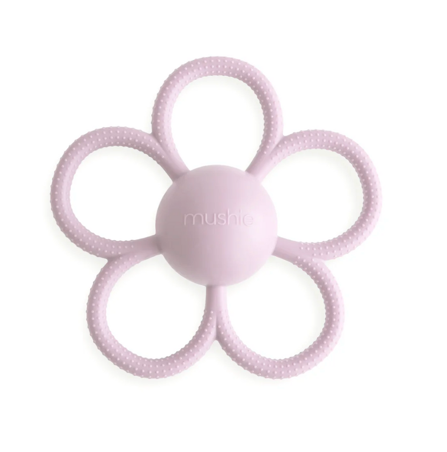 Mushie • Rassel Daisy Rattle Teether soft lilac / dusty rose