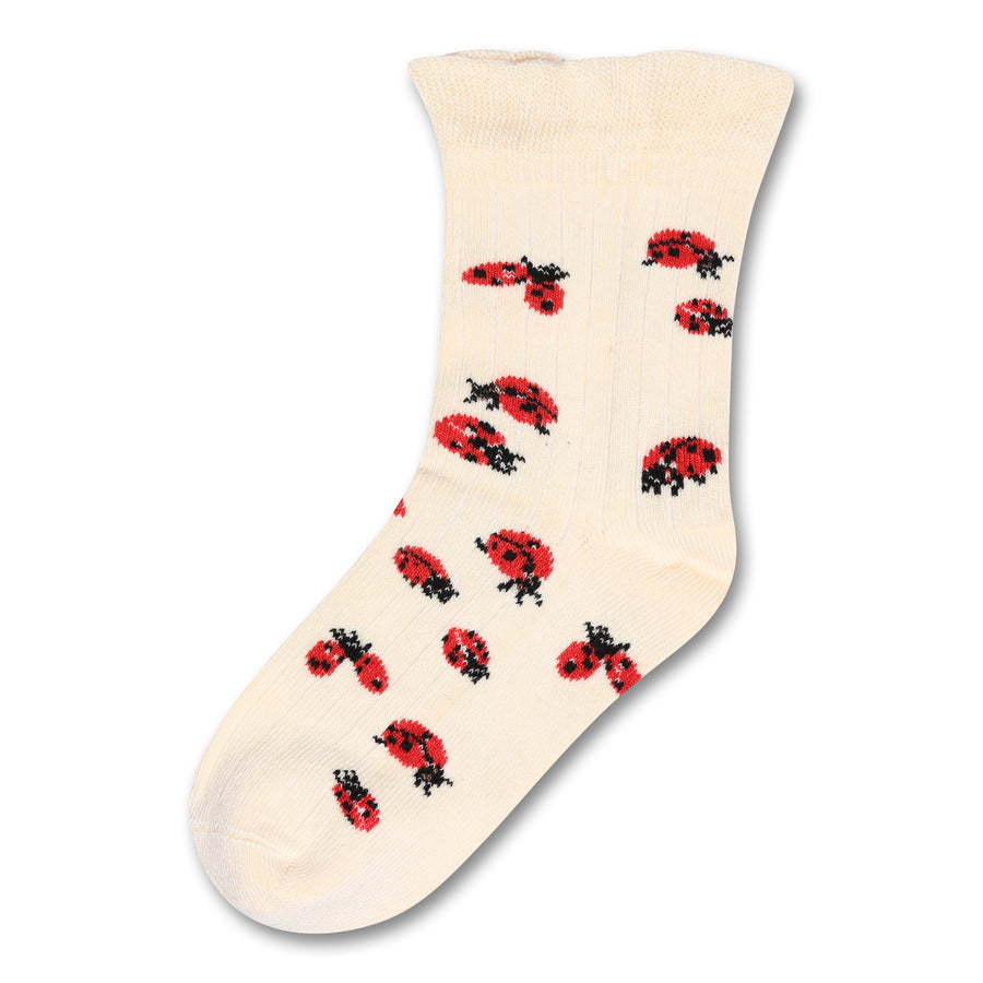 Mini Pop • Socken Bambus Muster off white Ladybug