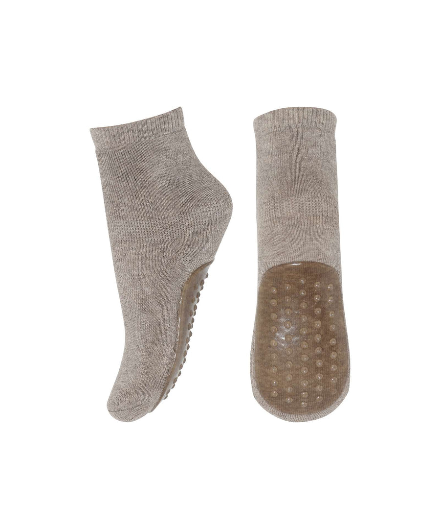 mp Denmark • Anti-Rutsch Socken Wolle light brown melange