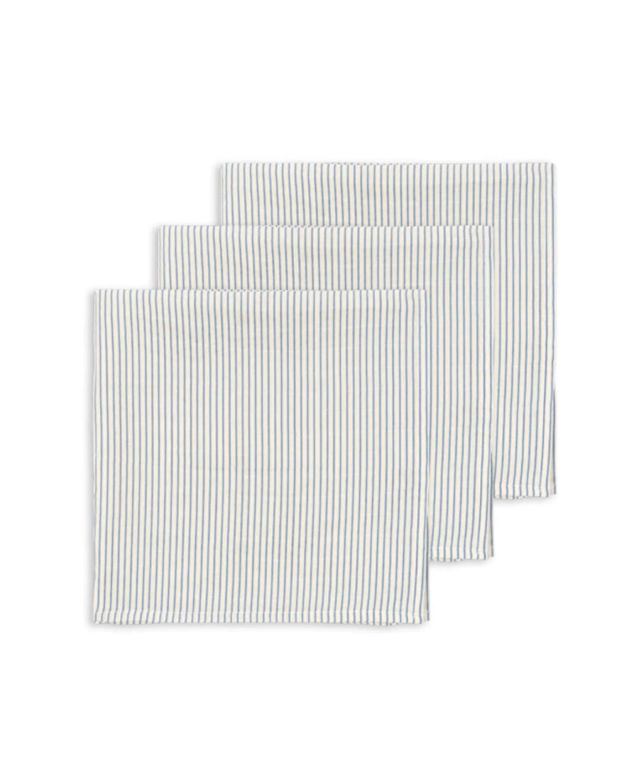 Konges Sløjd • Muslin Set Nuscheli 3-Pack blue stripe