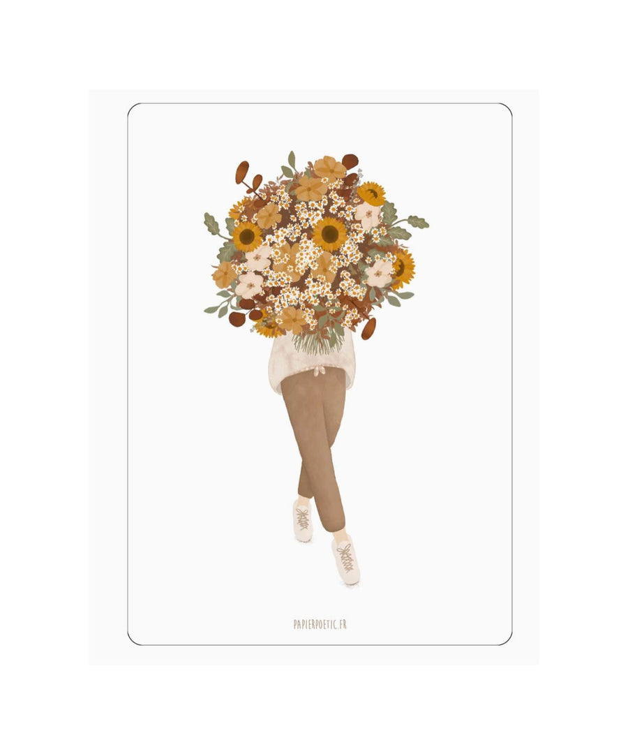 Papier Poetic • Karte "Mädchen mit Blumenstrauss"