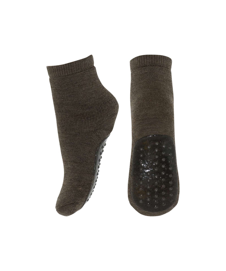 mp Denmark • Anti-Rutsch Socken Wolle brown melange
