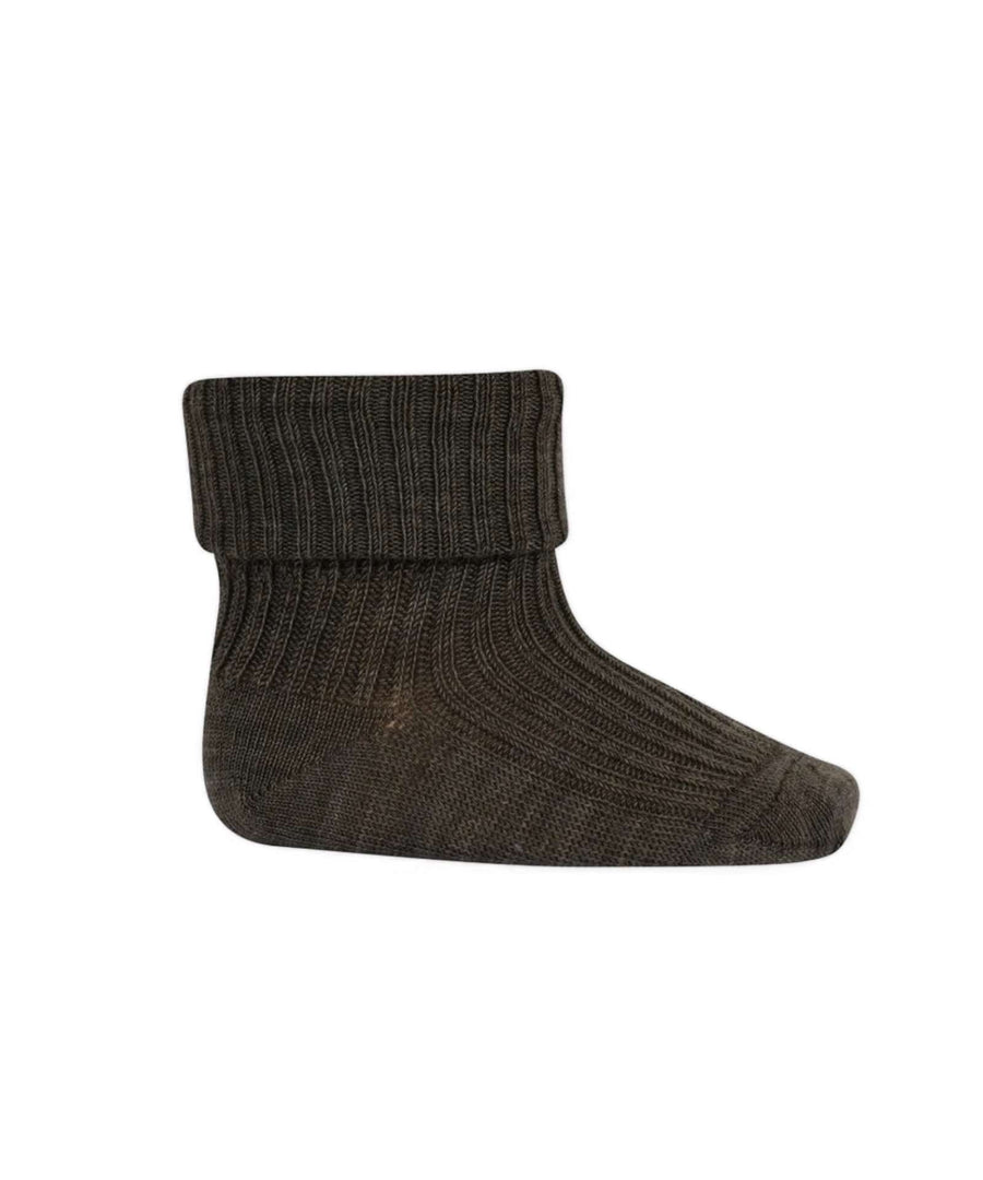 mp Denmark • Socken Wolle Rib brown melange