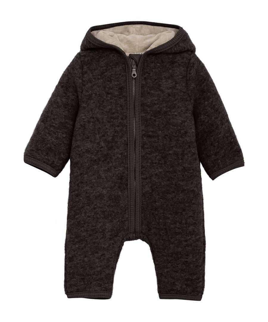 Huttelihut • Babysuit / Anzug / Overall Pram Suit Wool with Lining dark brown melange