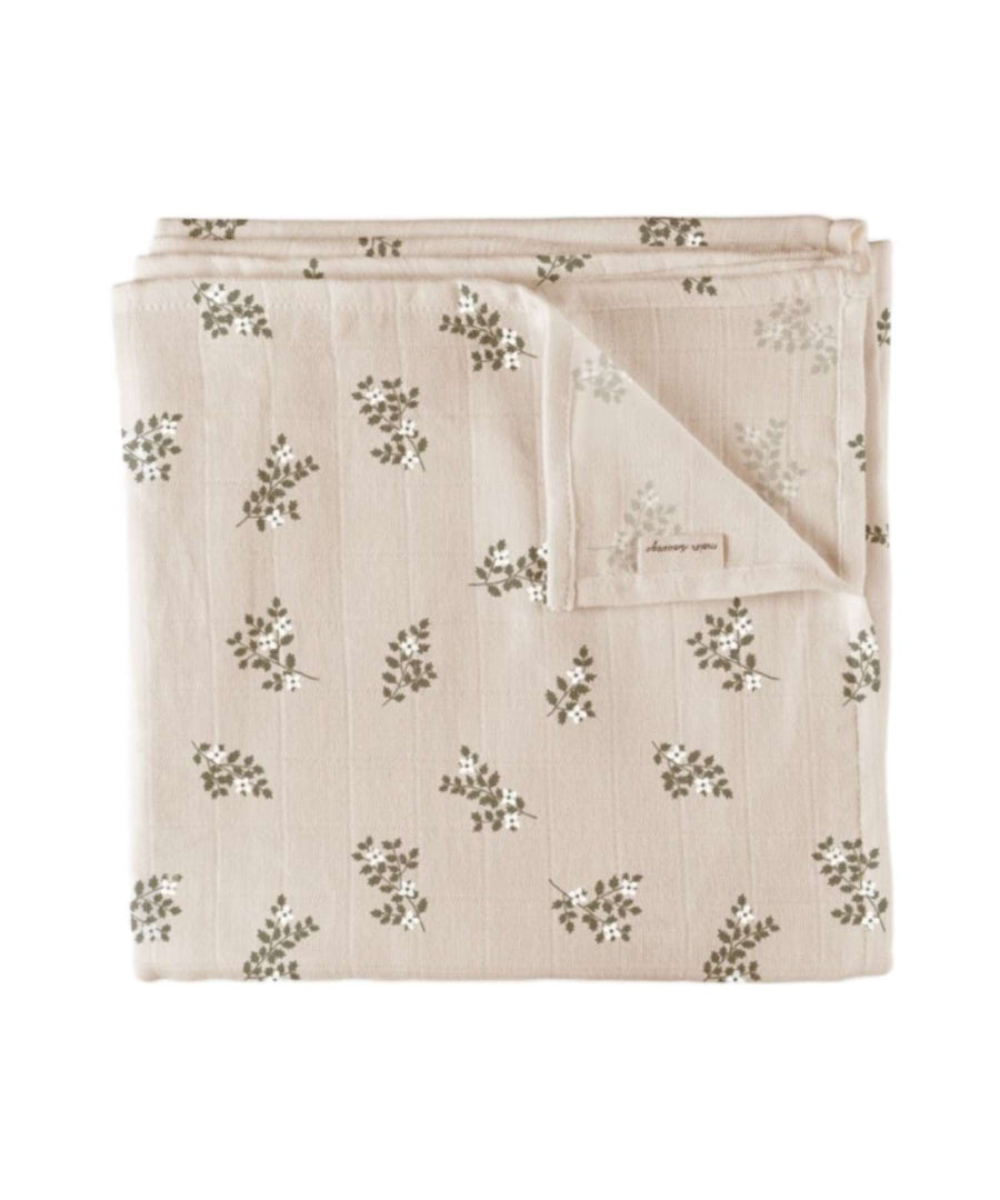 Main Sauvage • Muslin Decke holly flowers