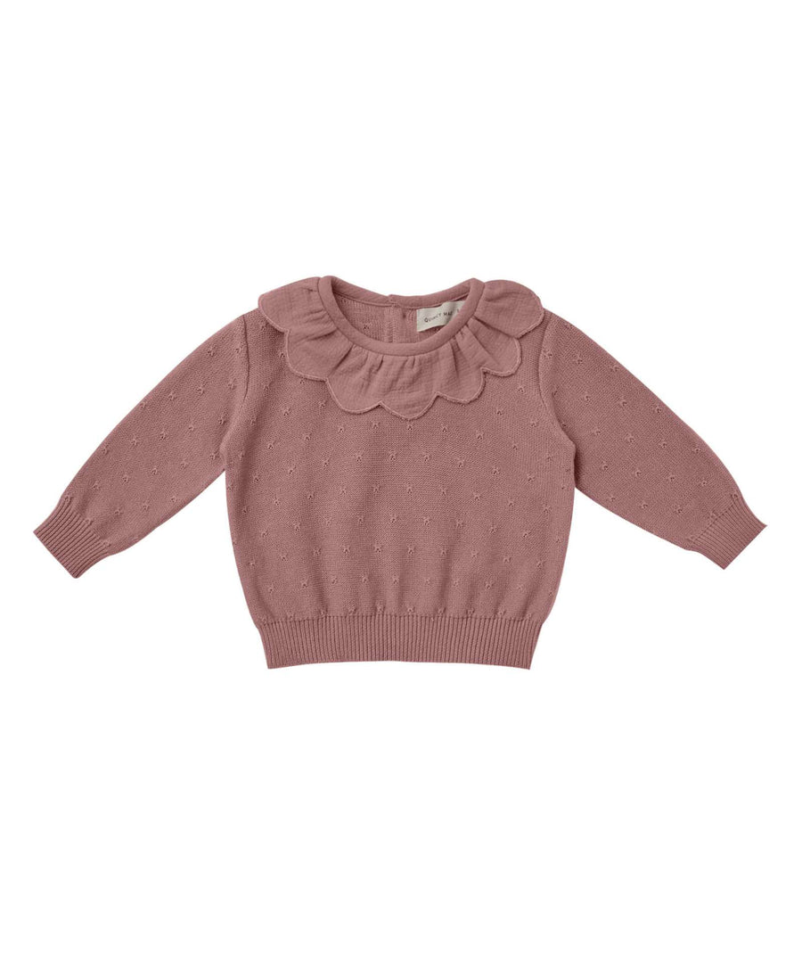Quincy Mae • Petal Knit Sweater fig