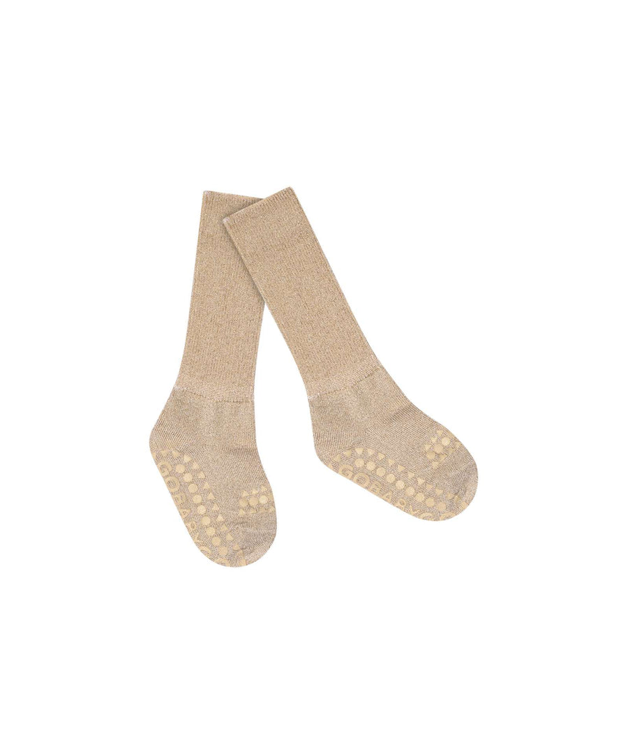 GoBabyGo • Rutschfeste Socken Bambus glitter champagne beige