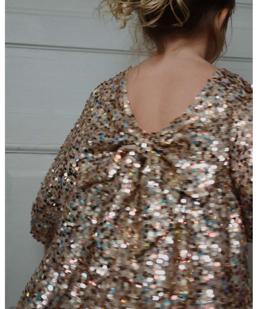 Konges Sløjd • Lila Glitzerkleid Sequin gold glitter