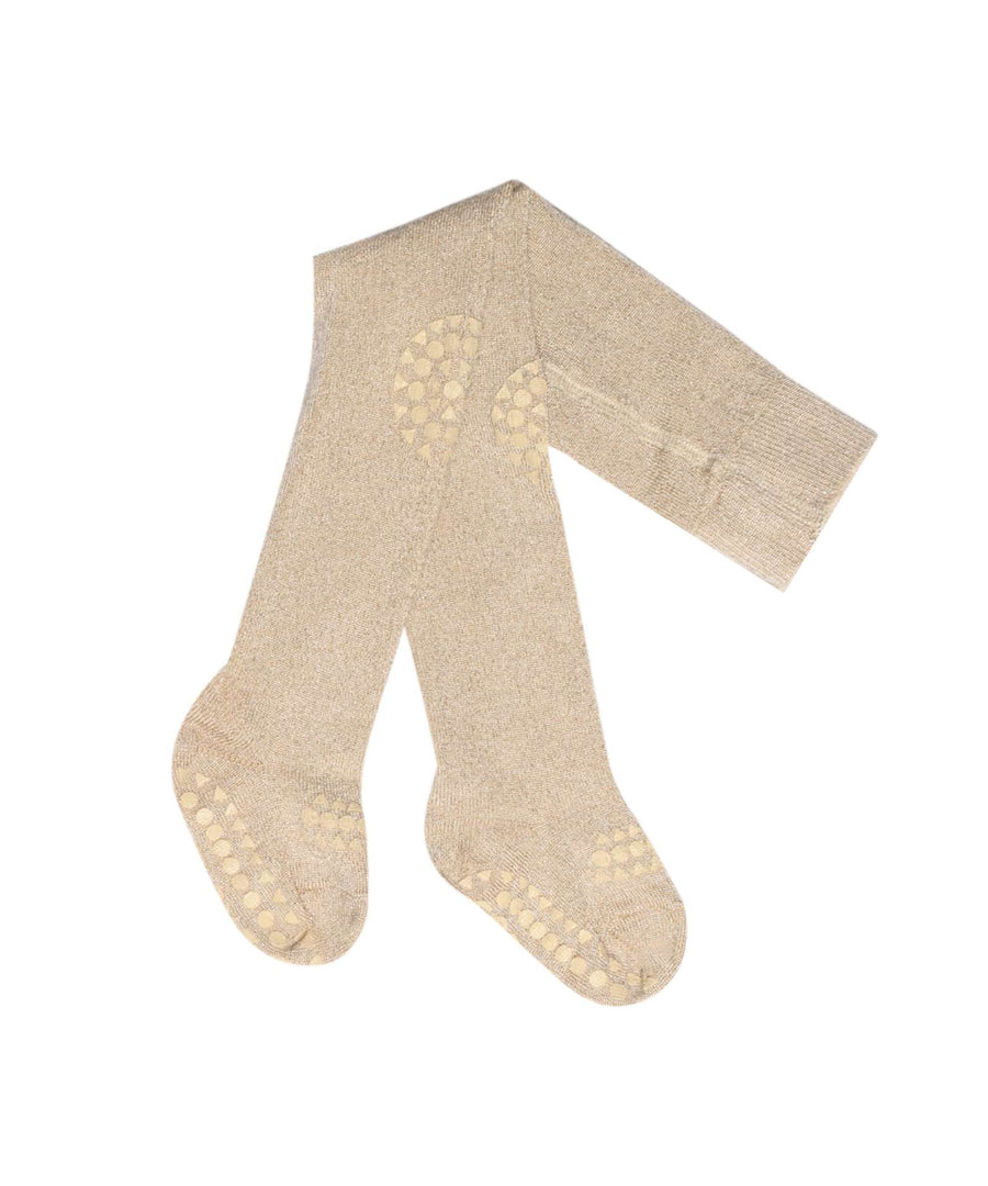GoBabyGo • Rutschfeste Strumpfhosen Bambus Glitzer champagne beige