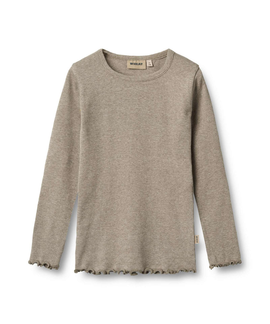 Wheat • Ida T-Shirt Langarmshirt gravel melange