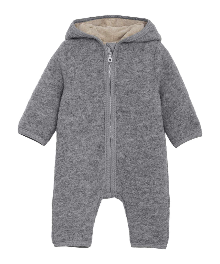 Huttelihut • Babysuit / Anzug / Overall Pram Suit Wool with Lining grey melange