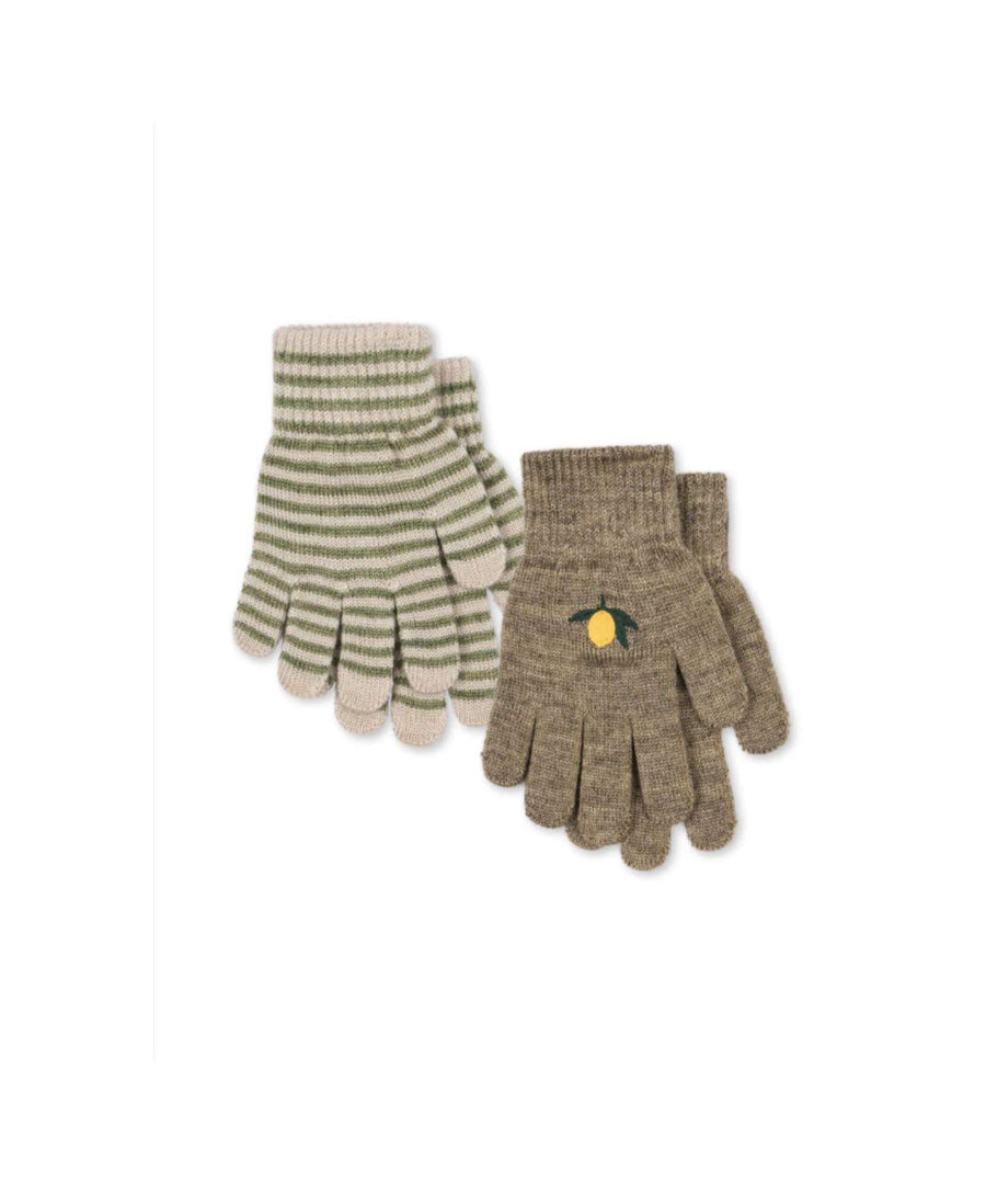 Konges Sløjd • Filla Handschuhe Set lemon/stripe