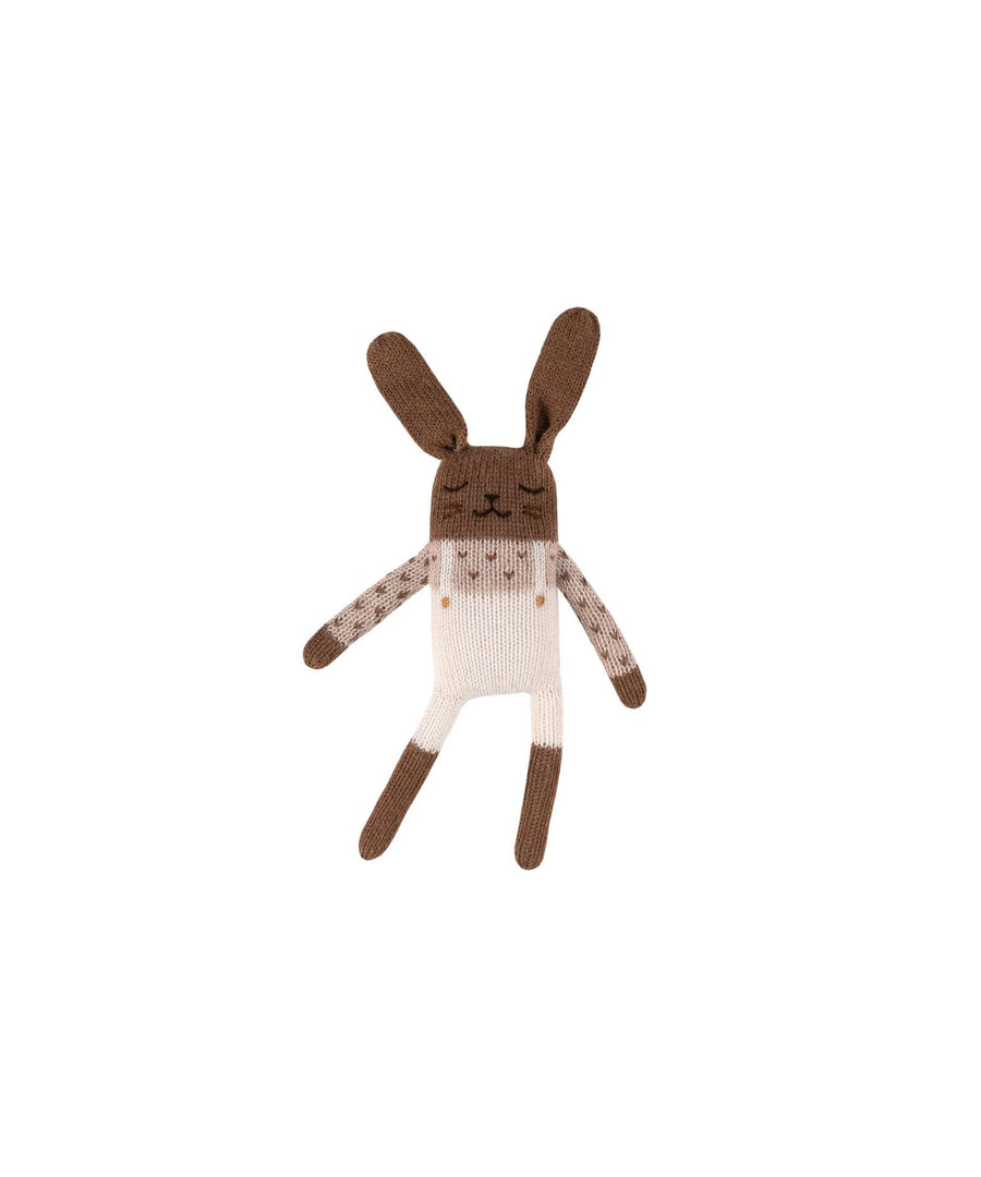 Main Sauvage • Bunny Knit Toy ecru overalls