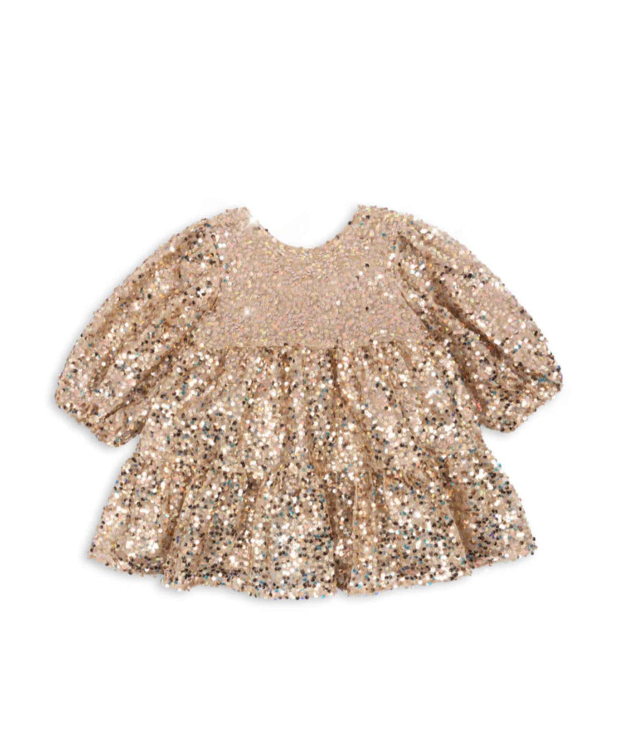 Konges Sløjd • Lila Glitzerkleid Sequin gold glitter