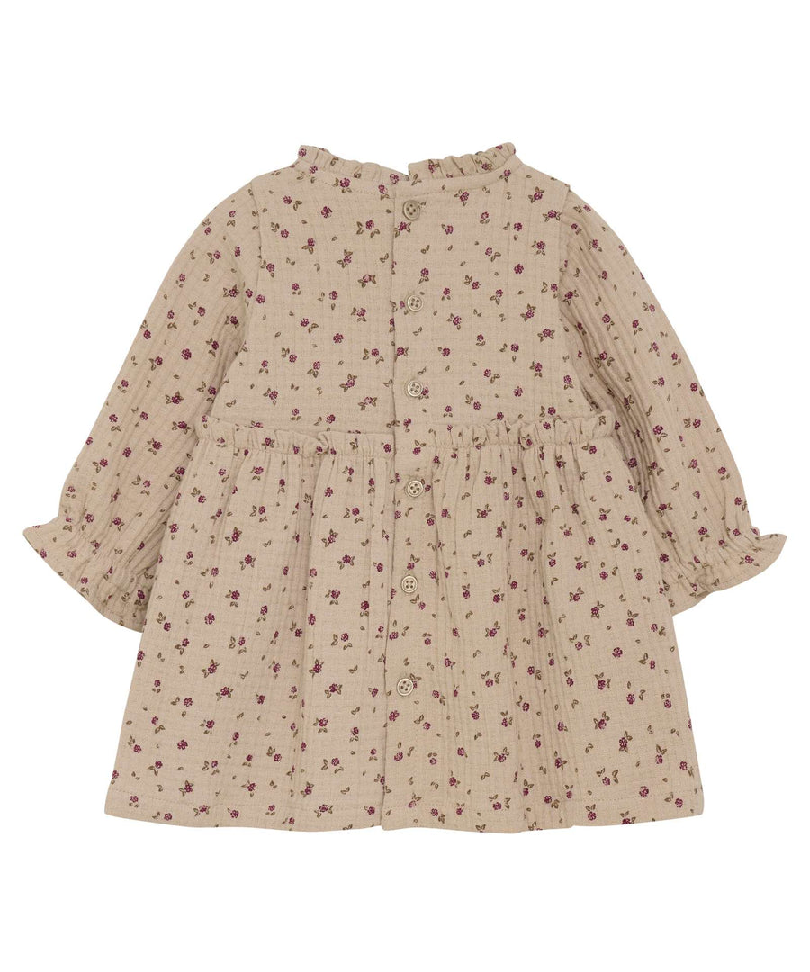 Minymo • Kleid / Dress LS AOP w. Lining oxford tan