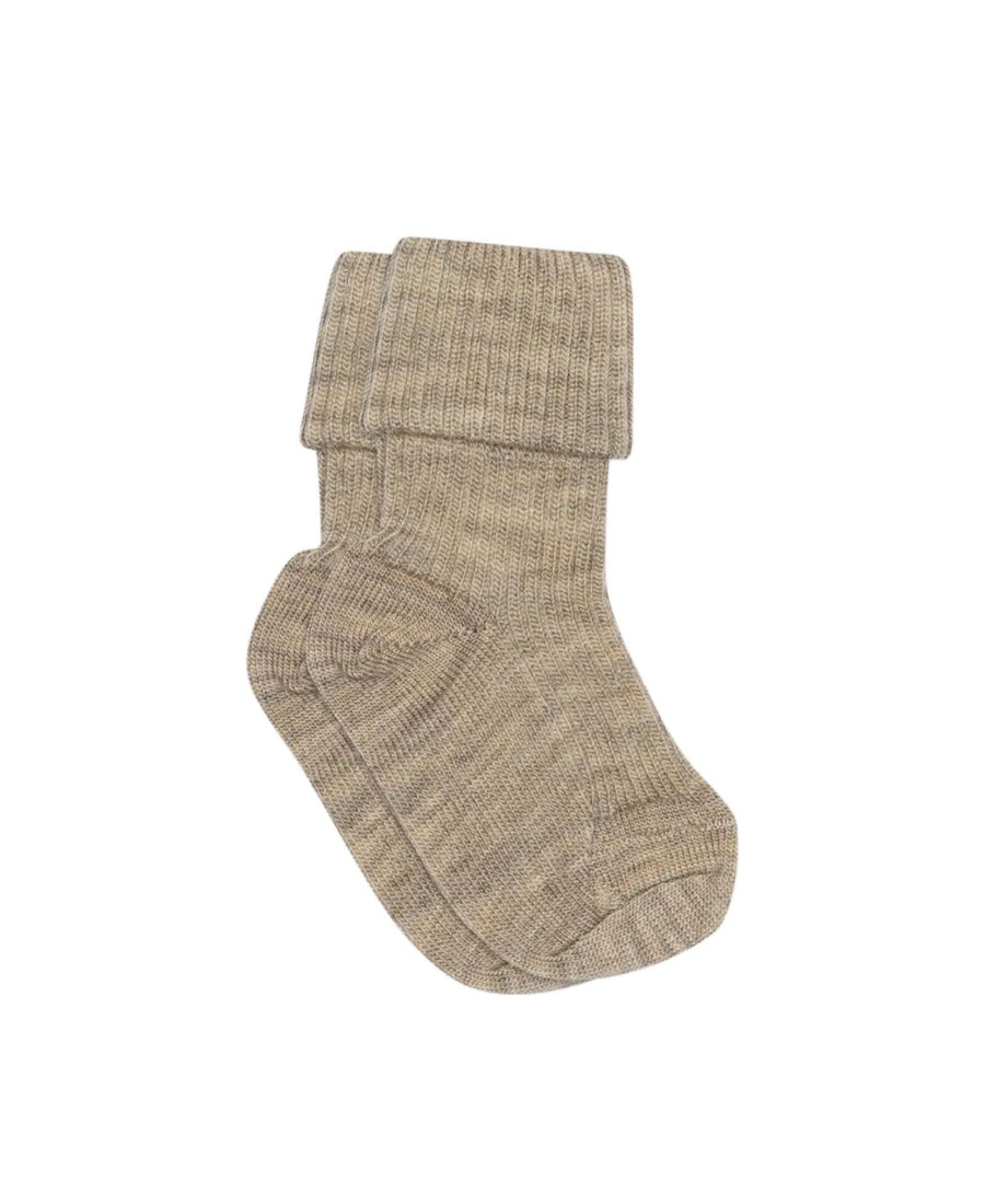 mp Denmark • Socken Wolle Rib light brown melange