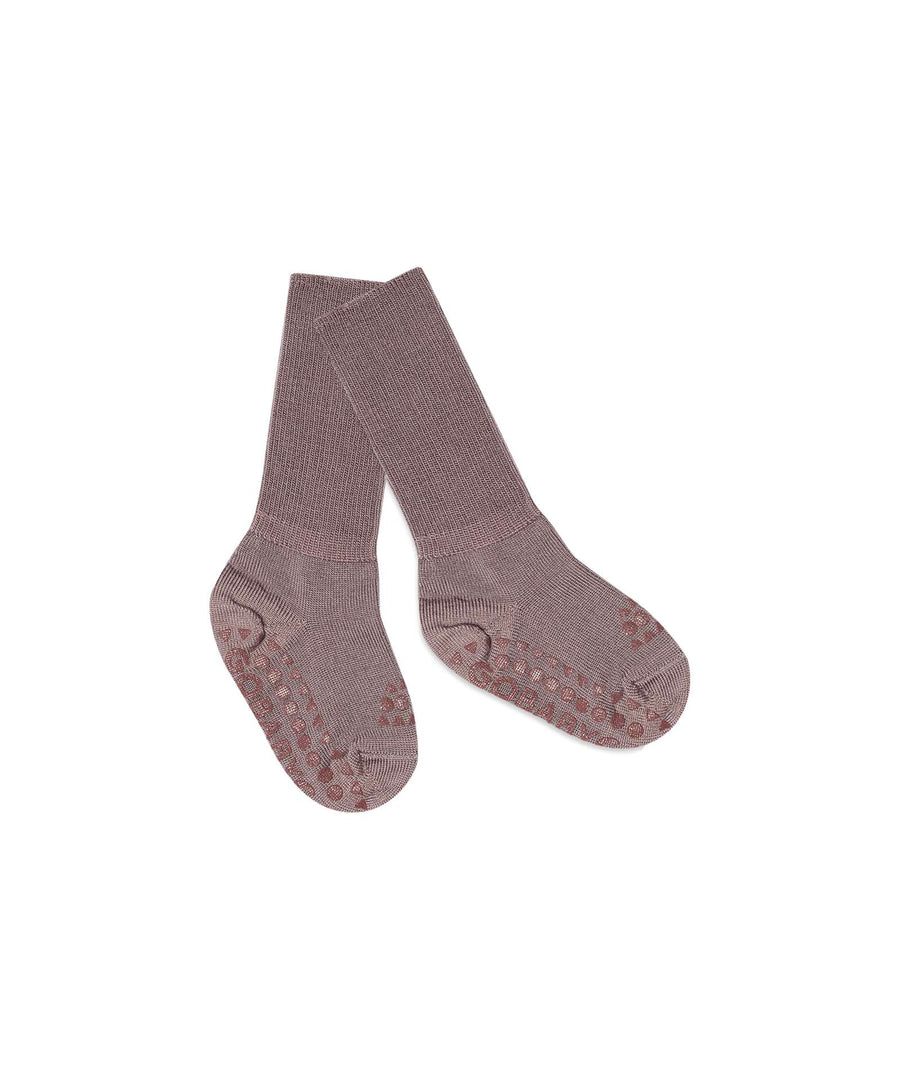 GoBabyGo • Rutschfeste Socken Wolle dark purple dove