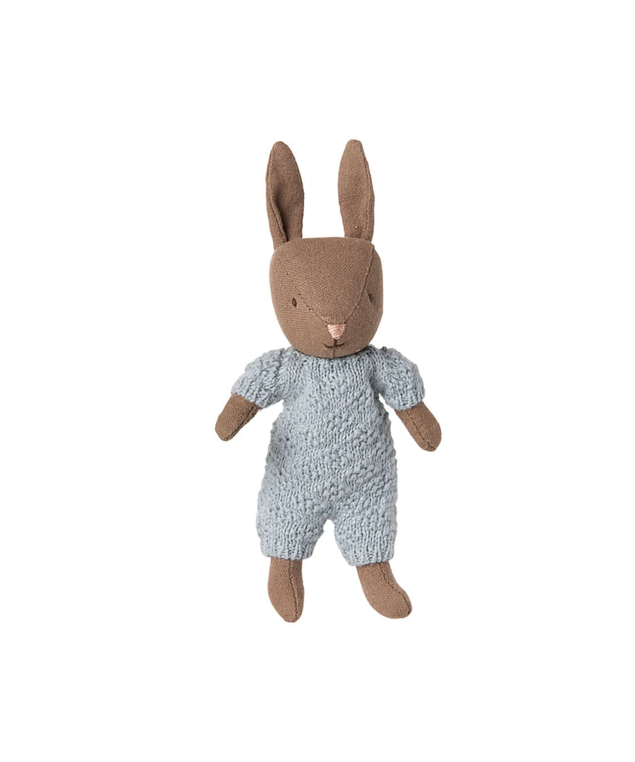 Maileg • Kaninchen Mikro braun - blauer Strickanzug