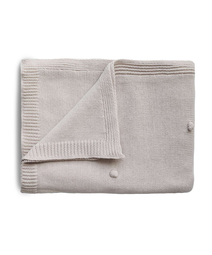 Mushie • Knitted Baby Blanket textured dots off white melange Decke