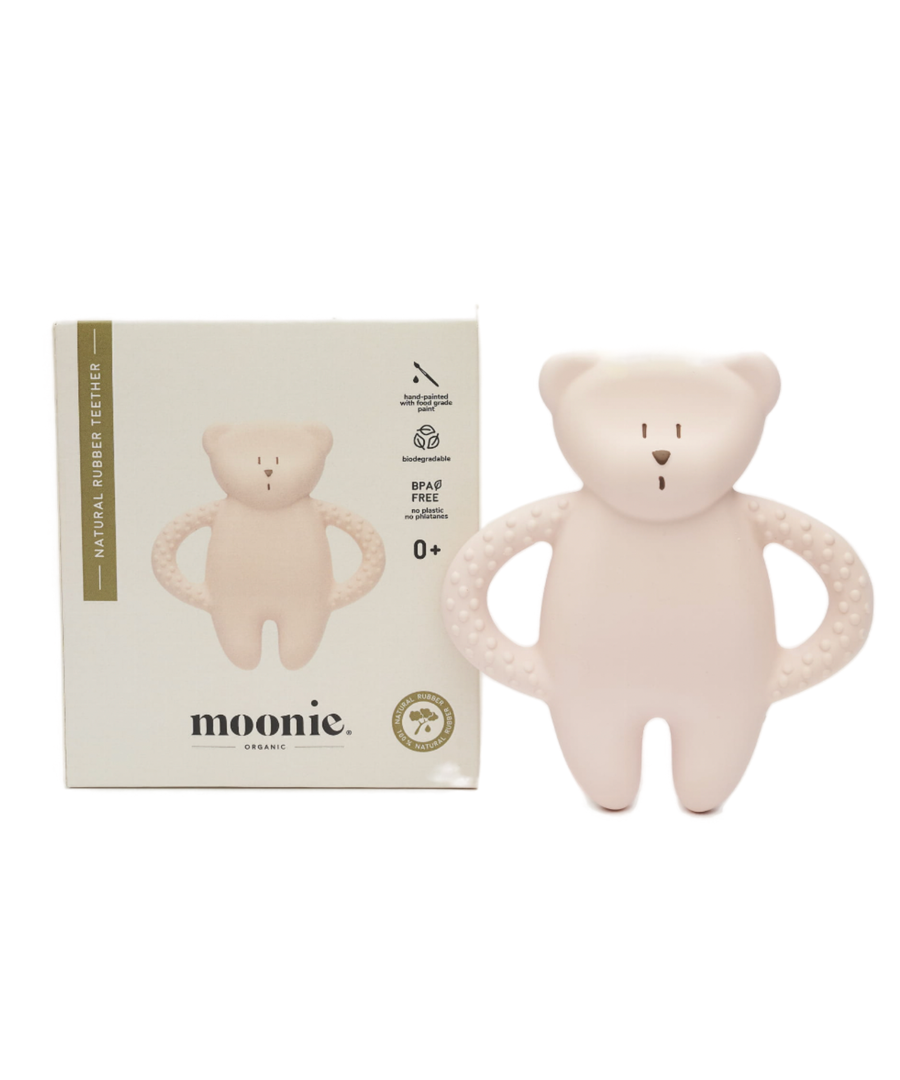 Moonie • Natural Rubber Teether Beissring rosa