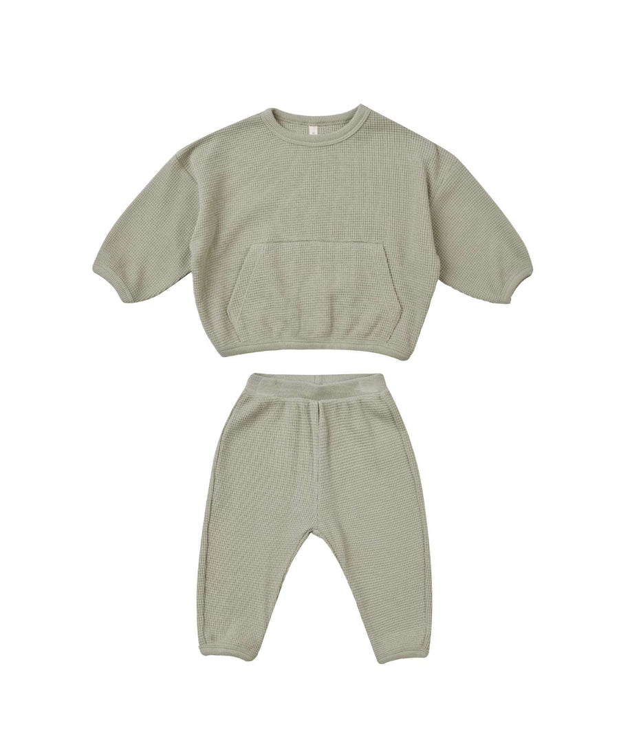 Quincy Mae • Waffle Slouch Set salbei