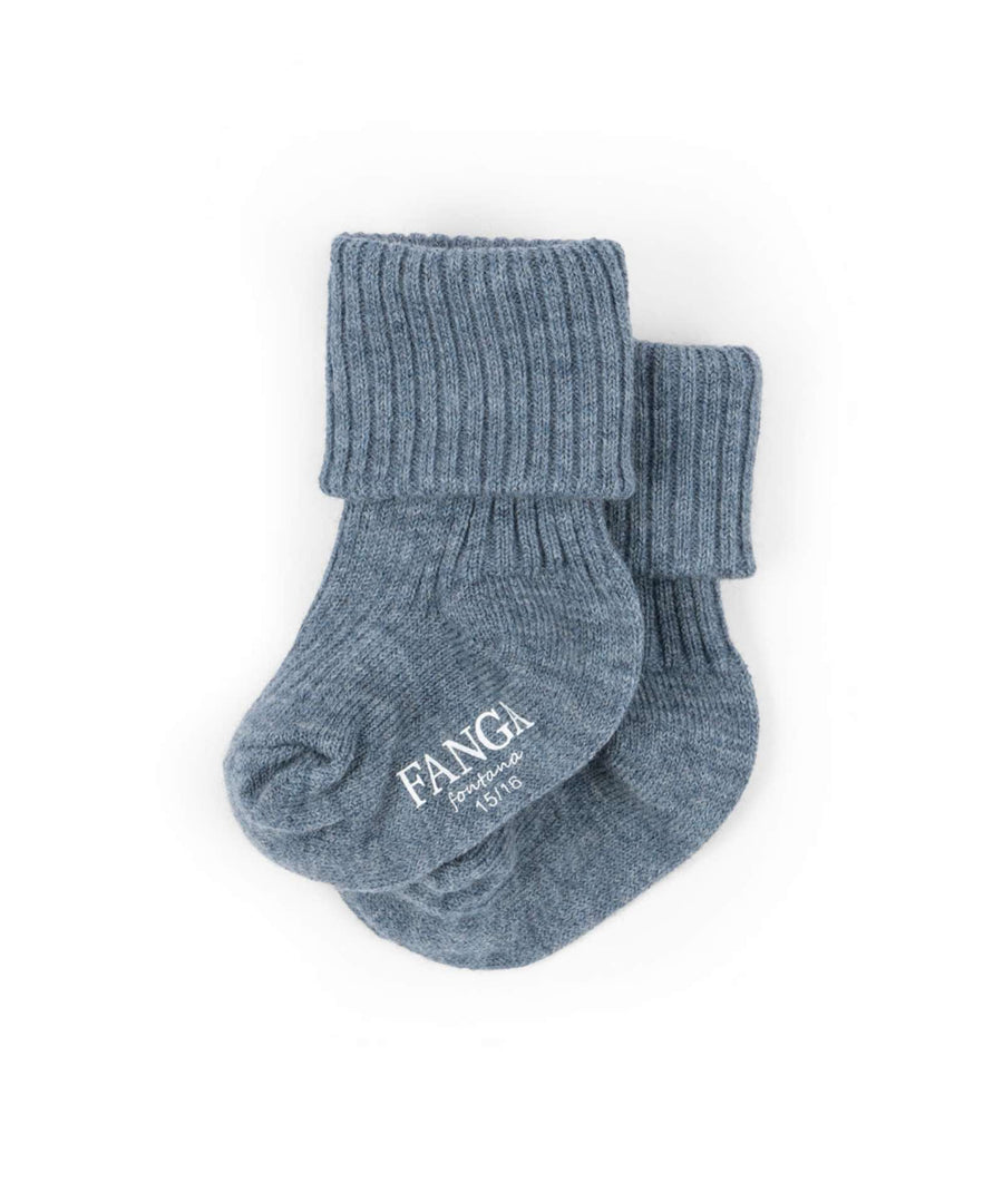 Konges Sløjd • FANGA Lana light knitted Socken ashley blue/cameo rose/sheer bliss