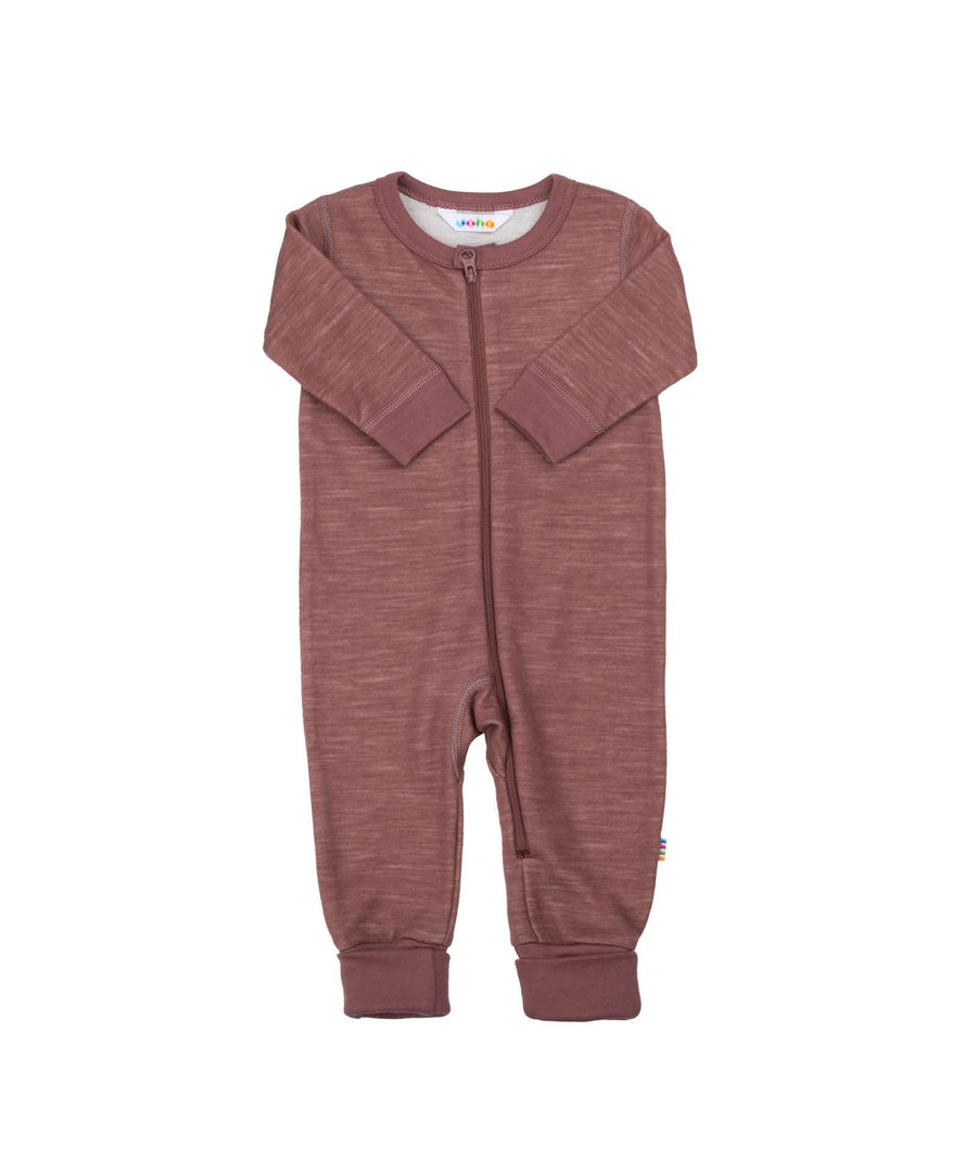 Joha • Jumpsuit / Strampler Merinowolle/Bambus dark rose