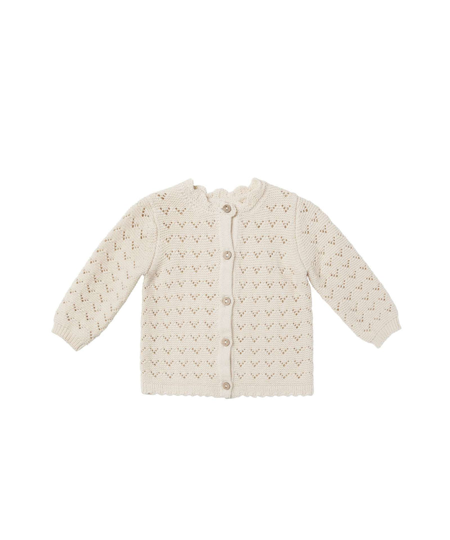 Quincy Mae • Scalloped Cardigan natural