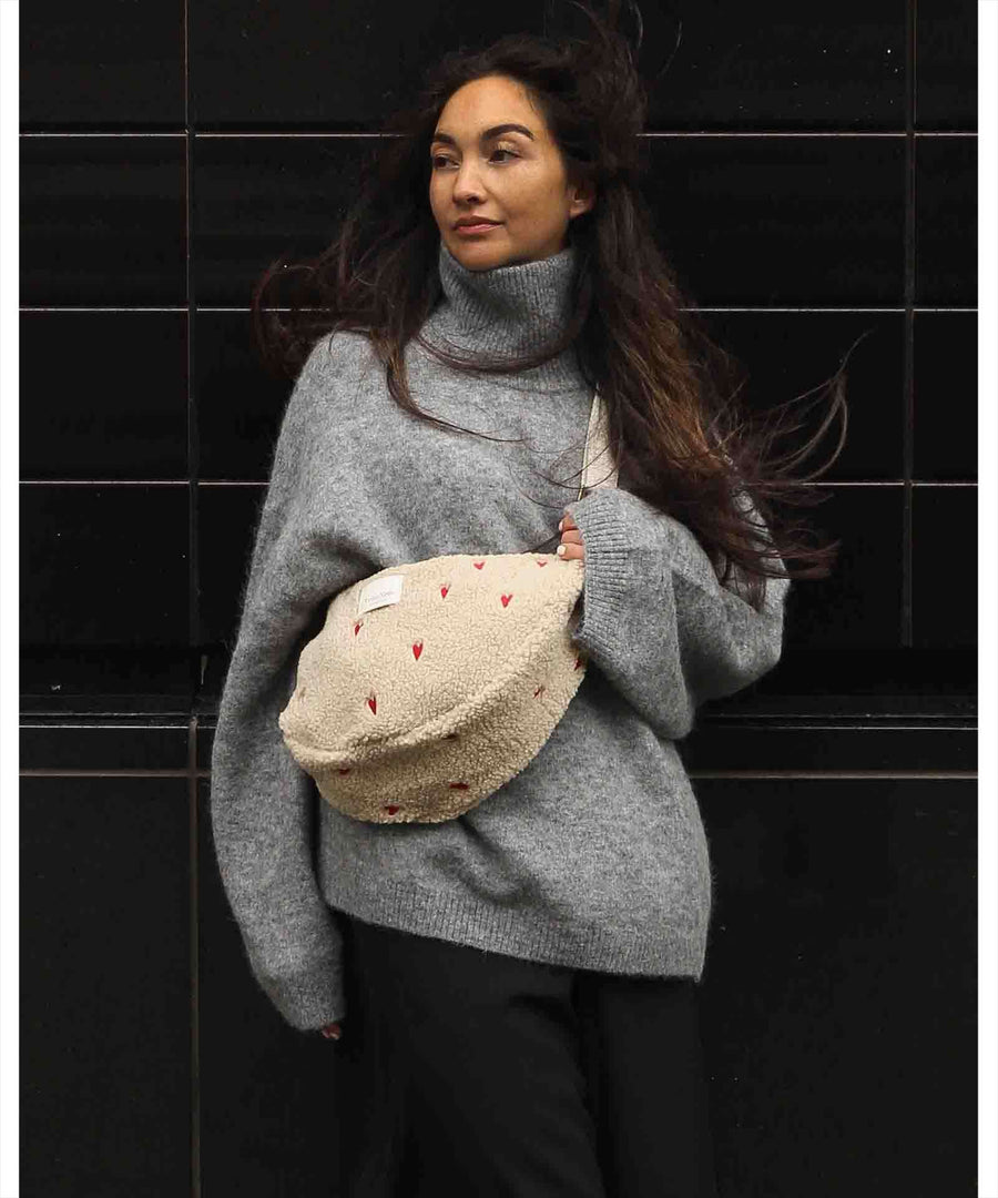 Studio Noos • Teddy Adult Fanny Pack Hearts beige/rot