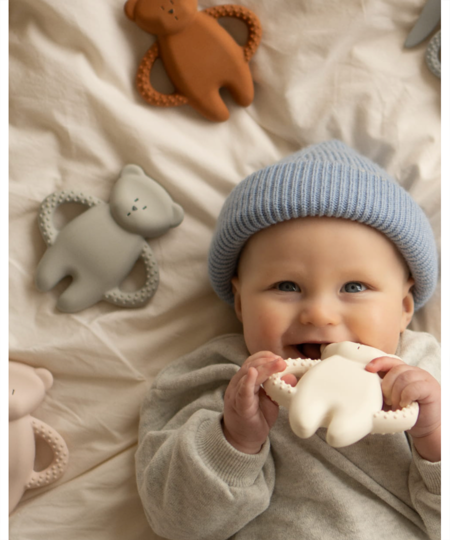 Moonie • Natural Rubber Teether Beissring grau