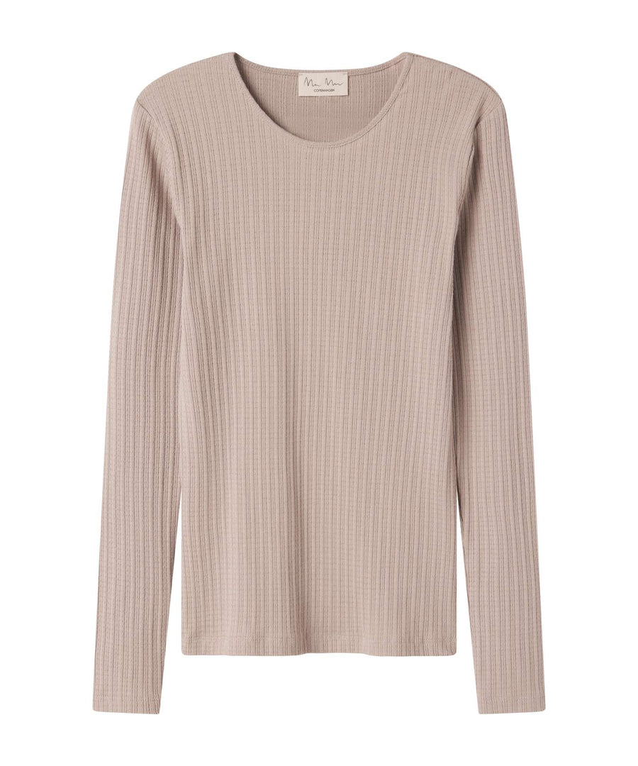 MarMar Copenhagen • Tamra W Modal Pointelle Rib Top soft beige