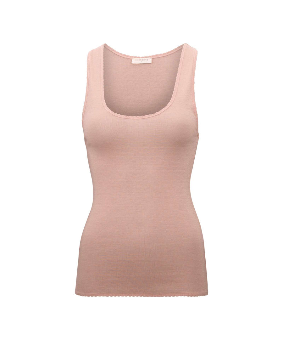 minimalisma • True Trägershirt / Unterhemd Wolle Seide rose blush