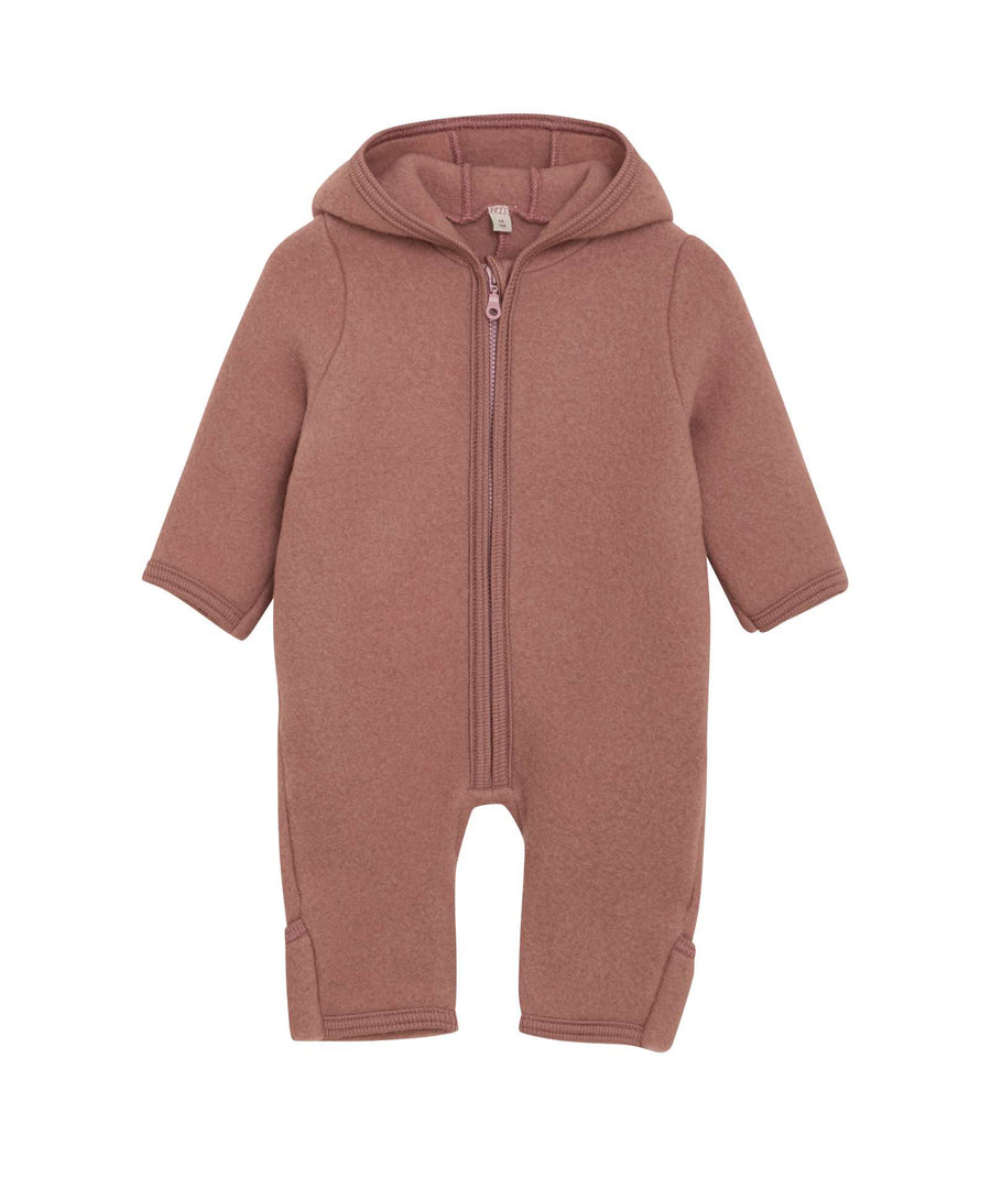 Huttelihut • Babysuit / Anzug / Overall Wollvlies burlwood