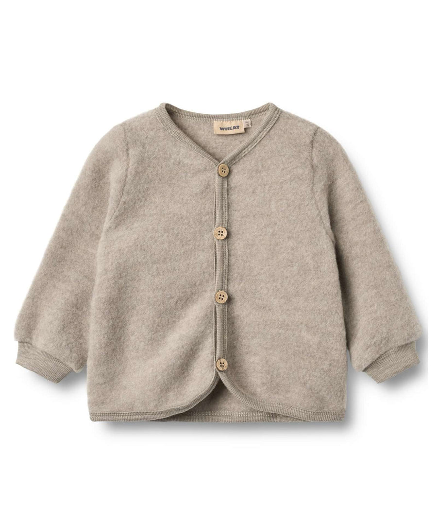Wheat • Kari Woolfleece Cardigan / Jacke khaki melange