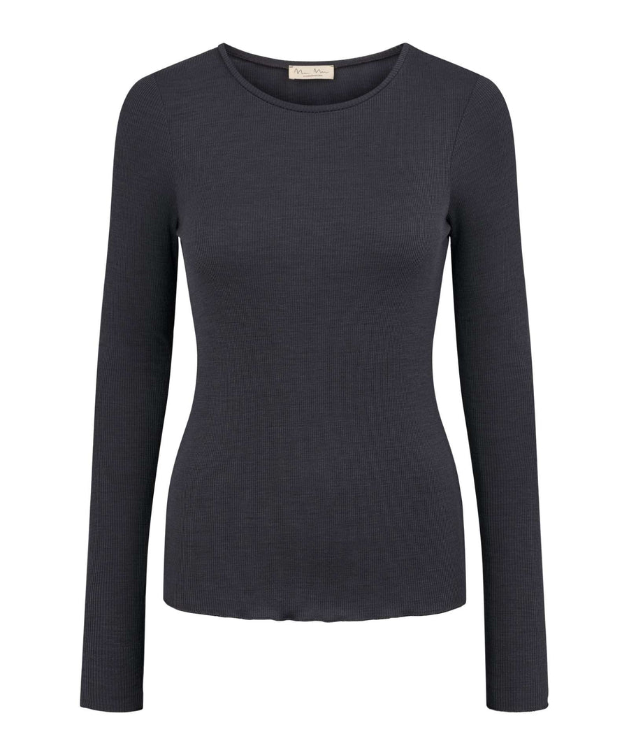 MarMar Copenhagen • Tamra W Wool Rib Langarmshirt night