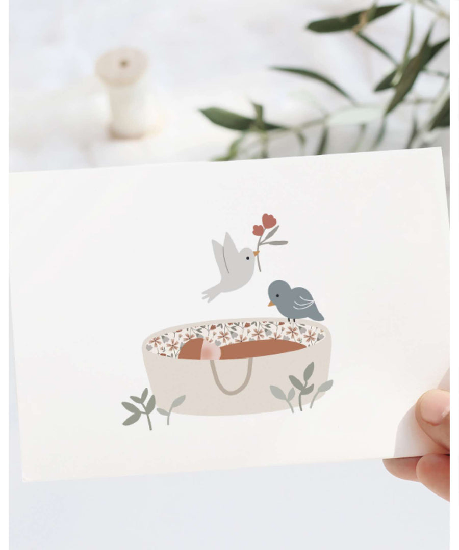 Atelier Oranger • Postkarte "Sur mon berceau bleu"