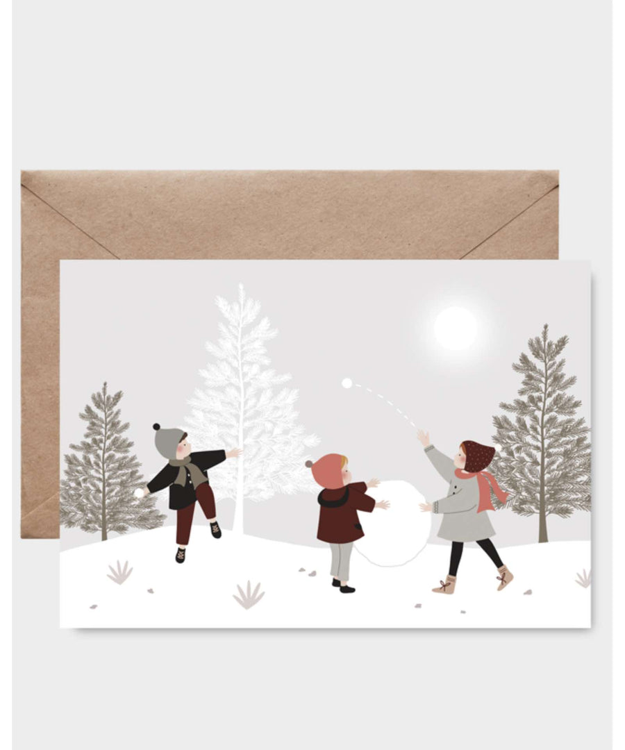Atelier Oranger • Postkarte "Bataille de boules de neige"