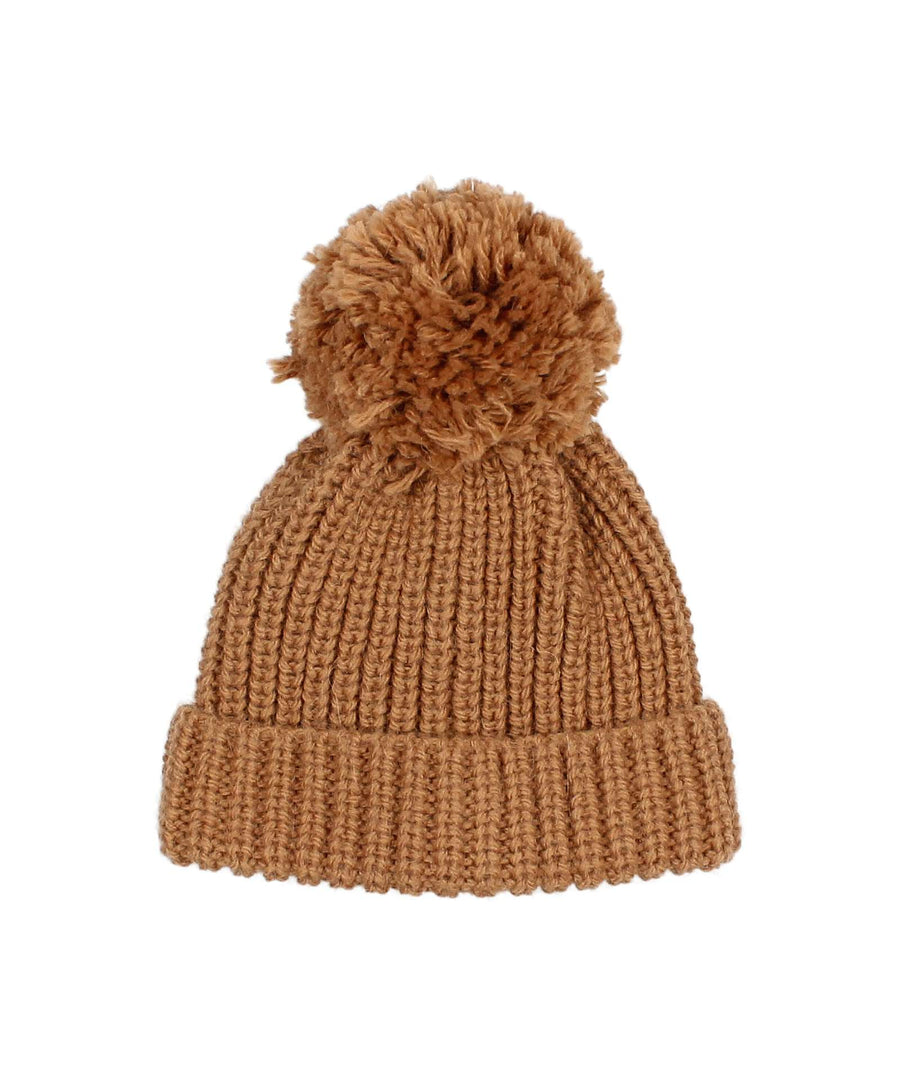 búho barcelona • Pom Pom Soft Knit Hat toffee