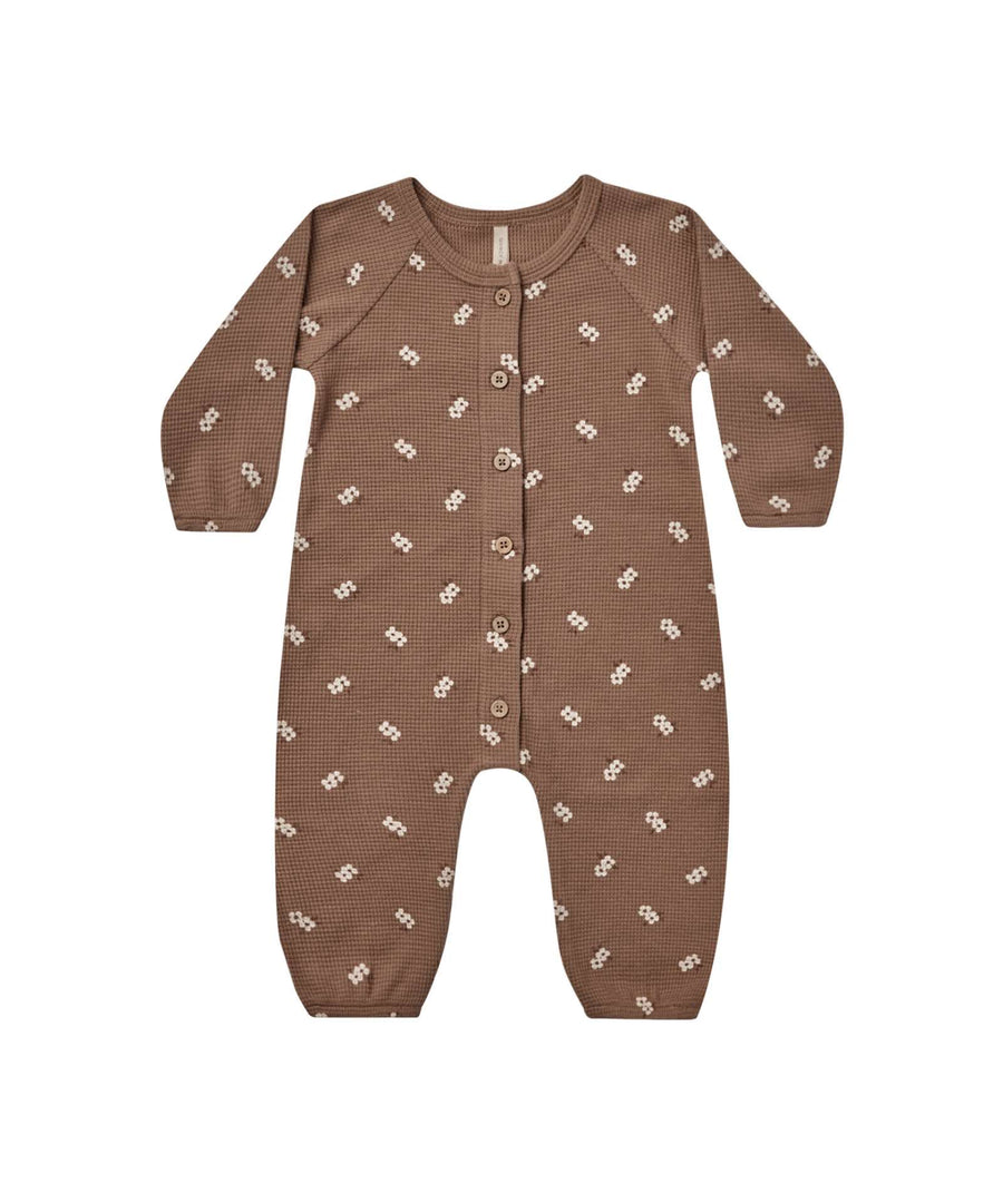 Quincy Mae • Waffle Jumpsuit cocoa-floral