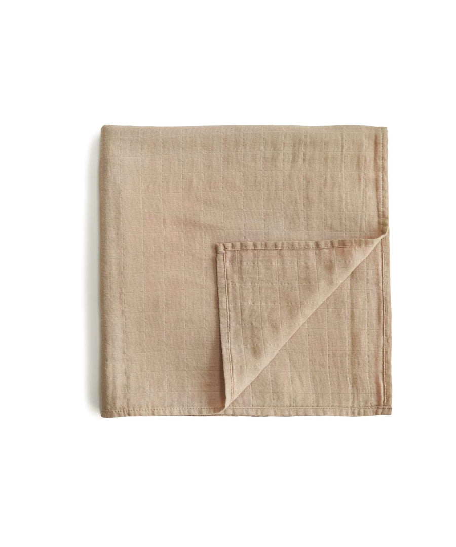Mushie • Swaddle pale taupe (Musselintuch)