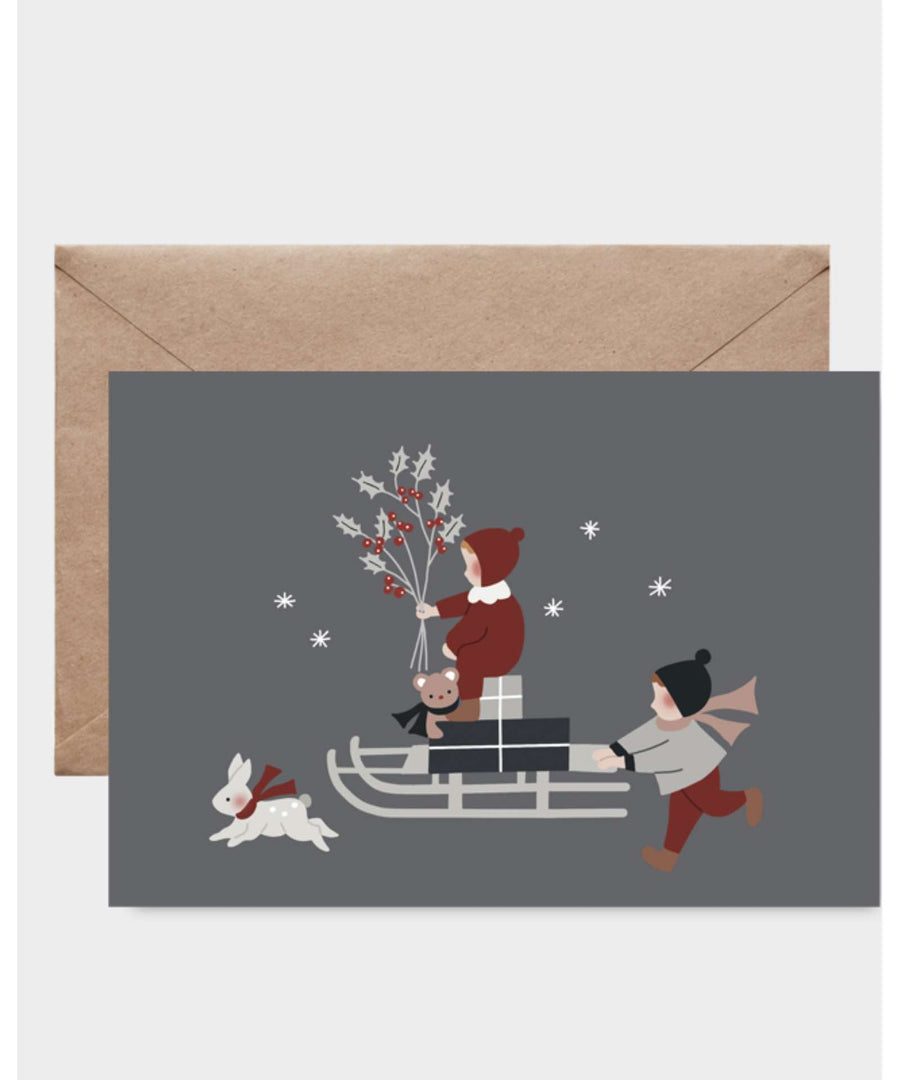 Atelier Oranger • Postkarte "La luge de Noël"