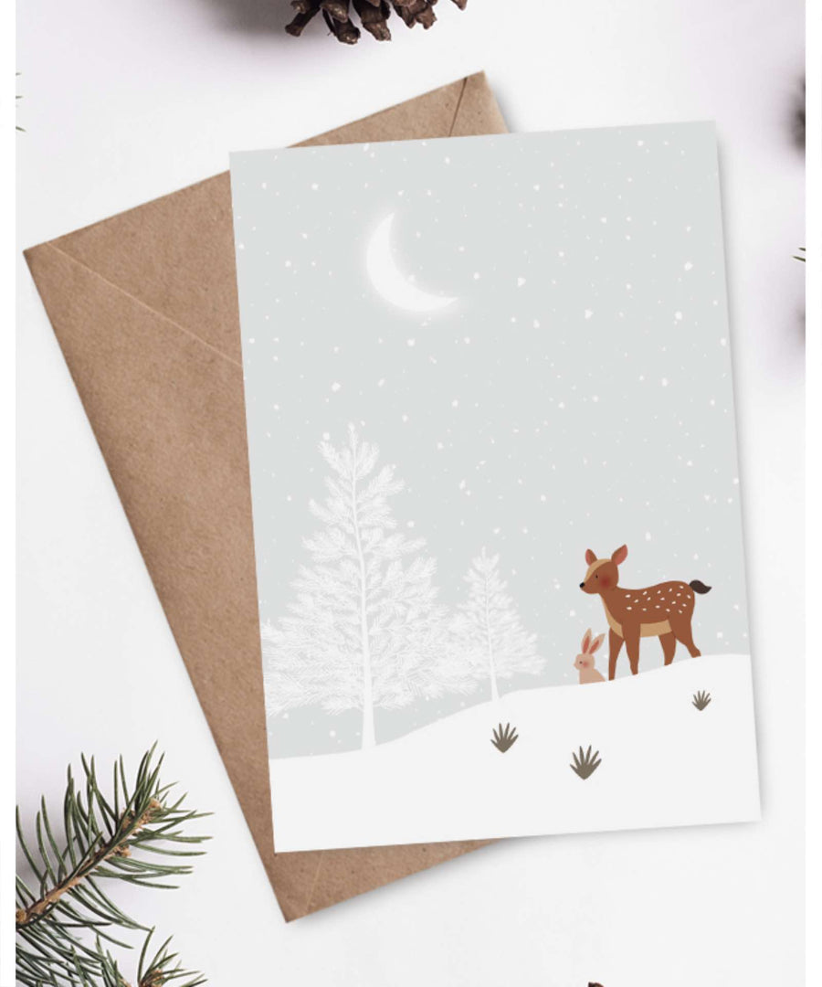 Atelier Oranger • Postkarte "Faon dans la neige"